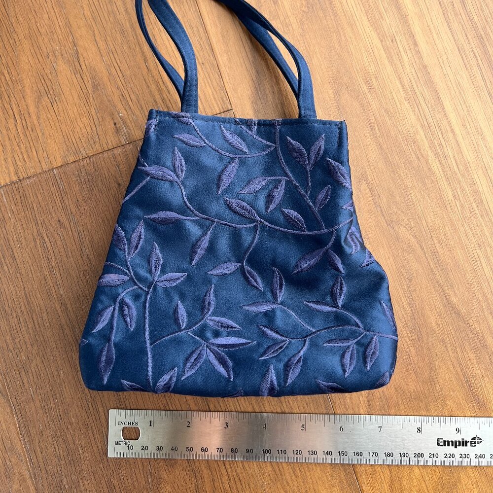 Valerie Stevens Embroidered Blue Mini Purse